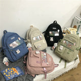 Kylethomasw Japanese Fashion Backpack Women School Bags For Teenage Girls Multipockets Mesh Nylon Backpacks Mochila Feminina Bag Bolsa Mujer