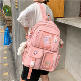 2022  Women Large Capacity Travel Backpack Female Multi-pocket College Waterproof School Bags Transparent Pocket Laptop Backpacks