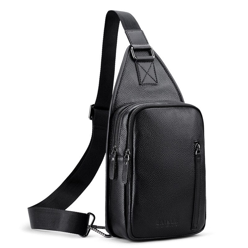 Men Chest Bags Leather Designer Messenger Shoulder Crossbody Bags for Men Designer Casual Multi-function Chest Pack Business Bag