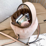 Faux Fur Women's Bag Bucket Shape Fur Bag Plush Winter Large Capacity Warm Handbag Fashion String Women's Shoulder Bag Z281