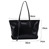 Kylethomasw Soft leather Women Tote Bag Alligator Pattern Large Capacity Female Shoulder Bag Casual Solid Color Shopping Handbag ZD1835