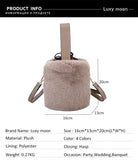 Faux Fur Women's Bag Bucket Shape Fur Bag Plush Winter Large Capacity Warm Handbag Fashion String Women's Shoulder Bag Z281