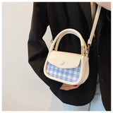 PU Leather Handbags for Women  Luxury Designer Shopper Wallet Fashion Color plaid Metal Ring Decoration Joker Crossbody Bags