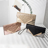 Kylethomasw Envelope Bag For Women Sequin Leather Handbag Fashion Black Clutch Purse Party Shoulder Bag Casual Women Bag  ZD1447