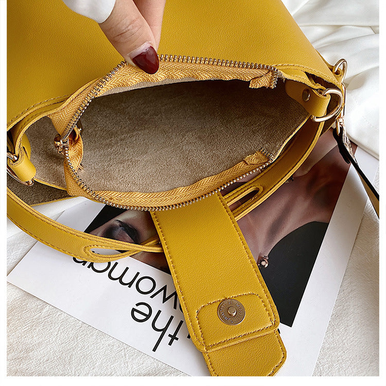 Casual Pu Bucket Bag for Women Handbags Fashion Serpentine Strap Lady Shoulder Bag Large Capacity Female Composite Bags totes