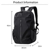 Casual Solid USB Charg Waterproof Backpack Men Women 14 Inch Laptop School Student Pleated Backpack Large Capacity Mochila 2021