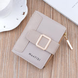 Fashion Stitching Color Fold Short Clutch Wallets PU Pleather Women Card  Holder Coin Pocket Purse Small Travel  Wallet Ladies