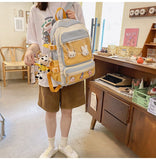 Women Harajuku Ita Bag Ladies Double Transparent Pocket Large Capacity Backpack Kawaii Japanese Student Schoolbag Female Backbag