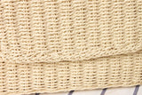 Kylethomasw Summer Vintage Handmade Rattan Straw Bag  Ladies Knitted Square Flap Shoulder Bag Bohemia Bali Travel Vocation Messenger Bag