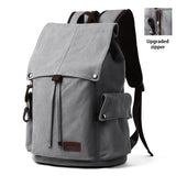 Kylethomasw Men's 14inch Laptop Backpack Vintage Canvas Backpack Unisex Travel Bags USB Charging Schoolbag Student Mochia