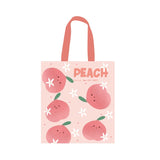 Kylethomasw Kawaii Boba Bear Strawberry Shopper Bag With Zipper Cute Peach Canvas Shopping Bags For Women Reusable Tote Handbag Shoulder Bag