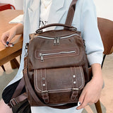 Women Leather Backpack Female Fashion Rucksack Designer Vintage Shoulder Bag Escola Large Capacity School Bag Backpacks Mochila