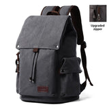 Kylethomasw Men's 14inch Laptop Backpack Vintage Canvas Backpack Unisex Travel Bags USB Charging Schoolbag Student Mochia