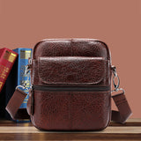 New Vintage Style Men's Crossbody Bag Genuine Cow Leather Mini Shoulder Bag Male Casual Messenger Bags Man Travel Handbags