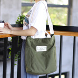 Kylethomasw Canvas Korean Womens Bag Letter Shoulder Handbags Hobo Ladies Fashion Large Capacity Tote Purse