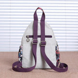 Kylethomasw Ethnic Retro Cotton Linen Women Backpack Female Applique All Purpose Rucksacks Lightweight Travel Bags for Girls Schoolbag