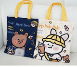 Kylethomasw Kawaii Boba Bear Strawberry Shopper Bag With Zipper Cute Peach Canvas Shopping Bags For Women Reusable Tote Handbag Shoulder Bag