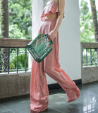 Kylethomasw Luxury Women Bags Designer  Acrylic Woven Bag Bamboo bag Stitching Hollow Bag Clutch Bali Travel Beach Holiday Handbag