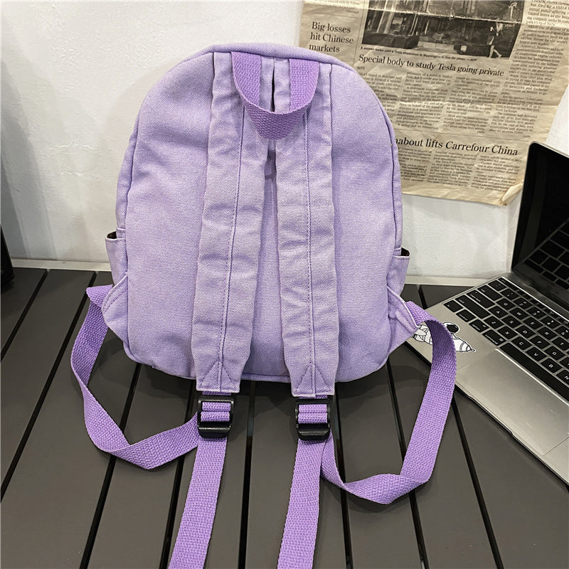 New Women Backpack Waterproof Men Nylon Color Contrast Schoolbag Multi Pocket Book Bag Laptop Unisex Solid Color Insert Buckle