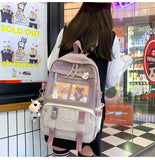 Kylethomasw New Waterproof Nylon Women Backpack Female Kawaii Travel Bag College Girls Multi-pocket Schoolbag Laptop Backpack School