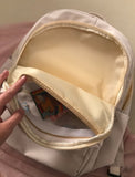 Waterproof Women Backpack Female Multi-pocket Insert Buckle Travel Bag Transparent Pocket Solid Color Schoolbag Back To School