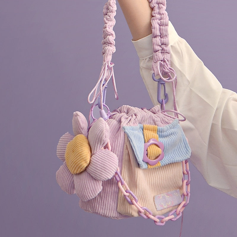 Kylethomasw  2022 New Arrival Original Melody Bag Cute Chain Lolita Floral Handbag Travel Shoulder Cotton Messenger Bag Tote Crossbody Bags