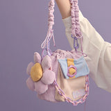Kylethomasw  2022 New Arrival Original Melody Bag Cute Chain Lolita Floral Handbag Travel Shoulder Cotton Messenger Bag Tote Crossbody Bags