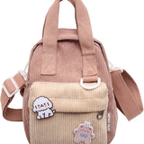 Kylethomasw Backpack girl lovely hit fans you backpack corduroy multifunctional travel backpack small