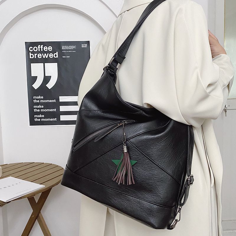 Women Backpack New Fashion Casual Leather Female Backpack for Teenager Girl School Bag Solid Small Backpack Tassel Shoulder Bags