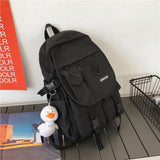 Solid Color Fashion Men's Backpack Summer New Nylon Waterproof School Bag For Boys Large School Backpack With Many Pockets