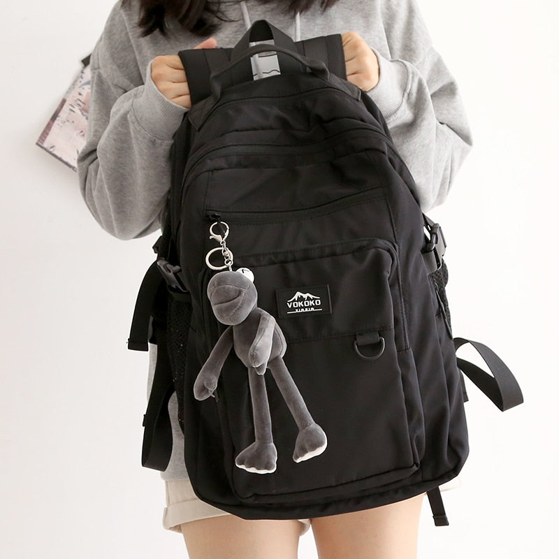 Kylethomasw Large-capacity School Laptop Bag Trendy Cool Backpack Men Women Waterproof Nylon Men's Backpacks Korean Black Back Pack Ladies