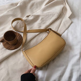 LEFTSIDE Cute Solid Color Small PU Leather Shoulder Bags For Women 2021 Simple Handbags And Purses Female Travel Totes