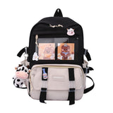 Kylethomasw New Waterproof Nylon Women Backpack Female Kawaii Travel Bag College Girls Multi-pocket Schoolbag Laptop Backpack School