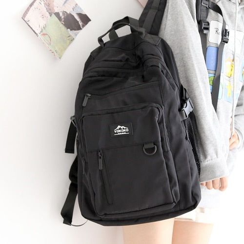 Kylethomasw Large-capacity School Laptop Bag Trendy Cool Backpack Men Women Waterproof Nylon Men's Backpacks Korean Black Back Pack Ladies