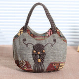 KIylethomasw Handbag for Women New Ethnic Style Satchel Retro Middle-Aged Women Top Handle Bags Weave Handle Sac Main Femme Bolso Mujer