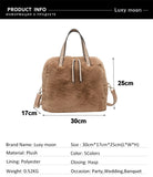 Winter Women's Handbag Fashion Flush Solid Color Female Tote Bag Luxury Design Large Capacity Street Shoulder Bag ZD1934