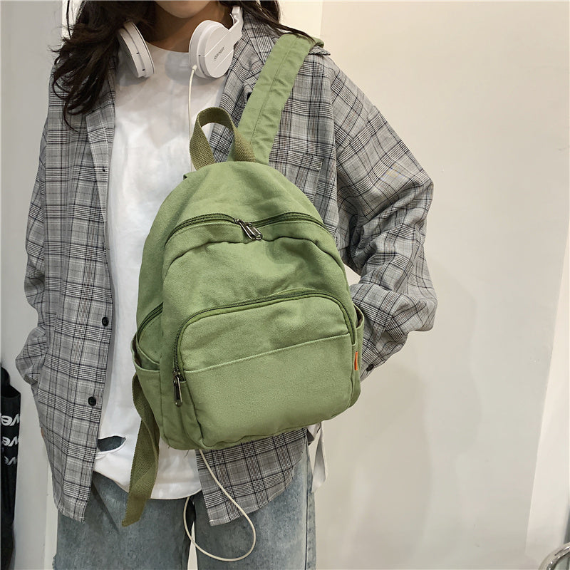 New Women Backpack Waterproof Men Nylon Color Contrast Schoolbag Multi Pocket Book Bag Laptop Unisex Solid Color Insert Buckle
