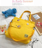 Canvas Capacity Women Shoulder Bag Zipper Cotton Tote Shopper Bag Pure color Eco Reusable Shopping Bag Handbag Cloth