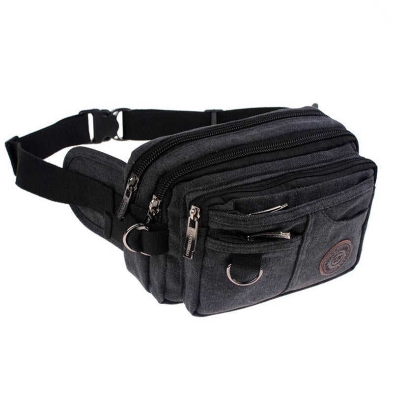 Fashion Casual Canvas Packet Chest Pockets Bags Phone Package Waist Bag BeltBag Waist Packs Solid Portable Shoulder Bags Bolsa