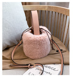 Faux Fur Women's Bag Bucket Shape Fur Bag Plush Winter Large Capacity Warm Handbag Fashion String Women's Shoulder Bag Z281