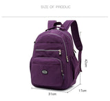 Women Backpack Waterproof Nylon School Bags for Teenager Girls Multi-Function Preppy Style Backbag