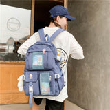 2022  Women Large Capacity Travel Backpack Female Multi-pocket College Waterproof School Bags Transparent Pocket Laptop Backpacks