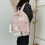 College Student Ladies Cute Backpack Women Flower Female Harajuku School Bags Book Kawaii Backpack Nylon Girl Trendy Bag Fashion