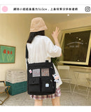 New Large Capacity Cute Girl Shoulder Bag Korean Fashionable Students Inclined Shoulder Bag Nylon Waterproof Handbag Tide
