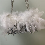 Kylethomasw Fur Feathers Luxury Bag Woman Retro Sequined Plush Designer Bag Female Chains Shoulder Bag Party Evening Clutch Purse Z328