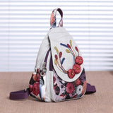Kylethomasw Ethnic Retro Cotton Linen Women Backpack Female Applique All Purpose Rucksacks Lightweight Travel Bags for Girls Schoolbag