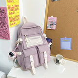 Kylethomasw Female Big Waterproof Back Bag Portable School Backpack For Girl Student Schoolbag Cool Fashion Multipocket Nylon Women Backpack