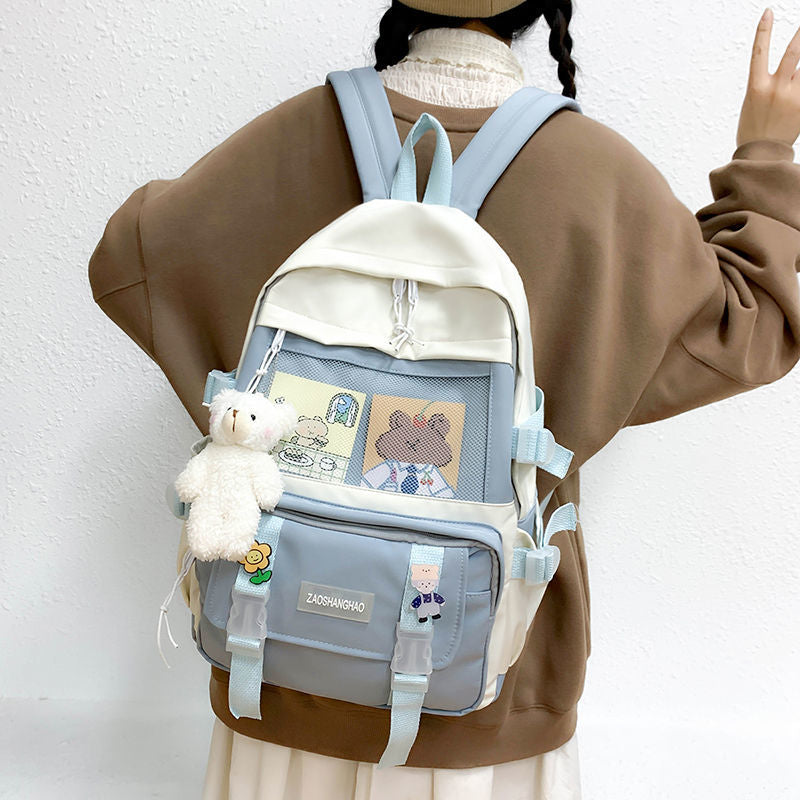 Kylethomasw New Women Backpack Mesh Female Student College Schoolbag for Teenager Girls Cool Laptop Backpacks Man Travel Bag Nylon mochilas