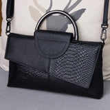 Kylethomasw Large Capacity Womne's Genuine Leather Clutch Bag Vintage Serpentine Pattern Envelope Bag OL Business Handbag Crossbody Bag