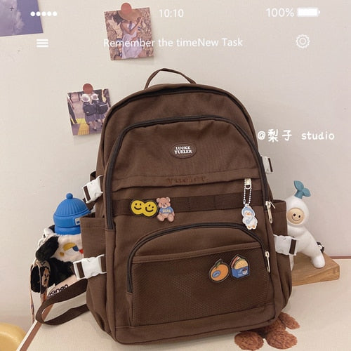 Kylethomasw new ins backpack for college students Female high school students computer simple backpack travel backpack
